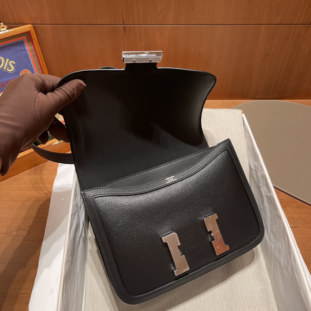 에르메스 콘스탄스24 캔버스 블랙 은장